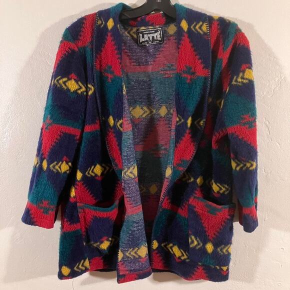 Latté Sweaters - Vintage 90s Latté Multicolor‎ Southwestern Pattern Cardigan